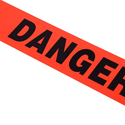 TopSoon Red DANGER Tape Caution Tape Roll 3-Inch by 1000-Feet Non-Adhesive Sharp Red Color Warning Tape