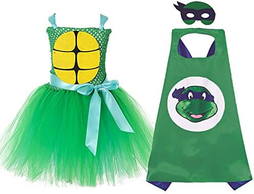 AQTOPS Girls Superhero TMNT Costume Halloween Role Play Outfits