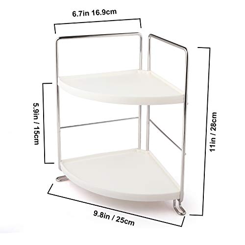 VEEMOS 2Tier Corner Counter Shelf Bathroom Countertop Organizer Vanity