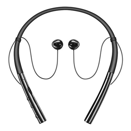 Bluetooth Headphones, HokoAcc Wireless Headphones Neckband Headset, IPX7 Sweatproof Sports Noise Cancelling Stereo Magnetic Earphones with Mic (10 Hrs Playtime,Call Vibrate Alert)