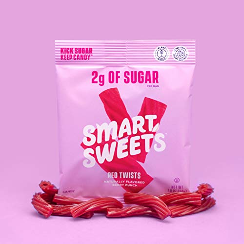 Smart Sweets Red Twists, Licorice Gummy Candy with Low Sugar (2g), Low