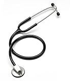 Classic Single Head Cardiology Stethoscope for Medical and Clinical Use by Paramed - Suitable for Nurse Men Women Pediatric Infant - 22" Black