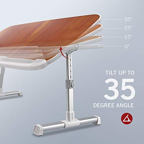 image for Laptop Table for Bed, TaoTronics Foldable Lap Desks, Bed Desk Height A