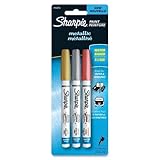Sharpie Paint Metallic Markers - Extra Fine Marker Point Type - Gold, Silver, Copper Rose Ink - 3 / Pack