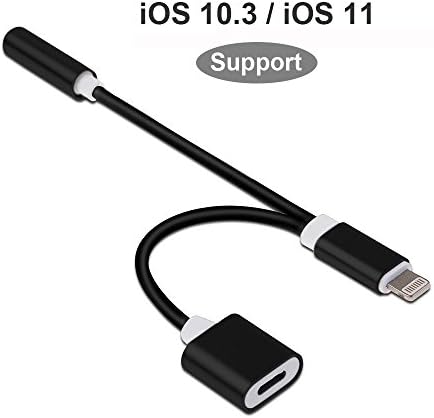 Lightning iPhone 7 Adapter, Vooran iPhone 8 X Adapter for iPhone 8 X / 7 / 7 Plus - Compatible with iOS10.3/iOS11, Lightning Adapter and Charger, Lightning to 3.5mm Aux Headphone Jack Audio