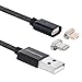 Smart&Cool 5 Feet Gen4 Nylon Braided 2 in 1 Two-mode Super Magnetic Charging & Data Sync Cable for Smart Phone and Tablets with Micro-USB and i-Product Interface (5ft-Black)