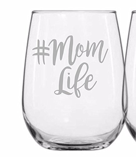 mom life wine glass