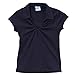 unik Girl's Uniform V-Neck Collar Shirt Short Sleeve Great for School Burgundy Navy White Sky Blue Green Purple Yellow Red