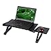 Portable Adjustable Aluminum Laptop Desk/Stand/Table Vented Pad -Notebook-Light Weight Ergonomic TV Bed Lap Tray Stand Up/Sitting-Black