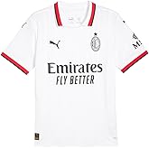 PUMA Mens Ac Milan Away Collared Short Sleeve Jersey Casual - White