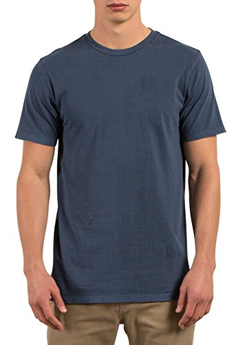 Volcom Men's Pale Wash Solid Short Sleeve T-Shirt, Blue, L