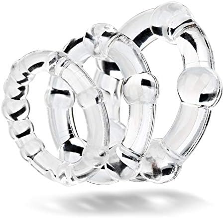 BINFEN Set of 3 pcs Premium Quality Silicone Exercise Bands - Super Soft Time Delay Men Rings Crystal OA-7