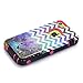 iPhone 5S Case MOUKOU(TM) Hybrid High Impact 3 Layers Chevron with Anchor on Galaxy Pattern Hard Back Cover Case for iphone5 5S (Hot Pink)
