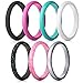 ThunderFit Stackable Silicone Wedding Rings for Women, Thin Rubber Engagement Bands 2.5mm Wide 1.8mm Thick - 1/2/3/4/5/7 Variety Multipack