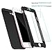 iPhone 7 Case, COOLQO Ultra-Thin Full Body Coverage Hard Plastic Matte Finish [Tempered Glass Screen Protector] 360 All Round Shockproof Hybrid Cover Skin for Apple iPhone 7 4.7 Inch (Black)