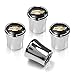 Chevrolet Chrome & Black Valve Stem Caps w/Gold Bowtie Logo - Set of 4