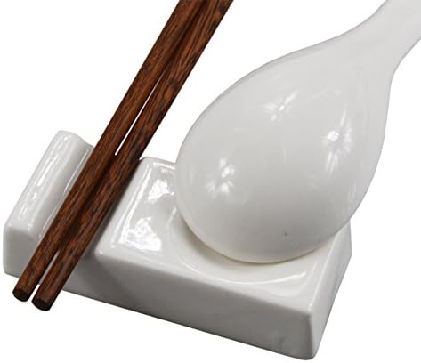 Rypmic 4 Pieces White Porcelain Chopstick Rest / Knife Rests / Spoon Rest KD22 (1)