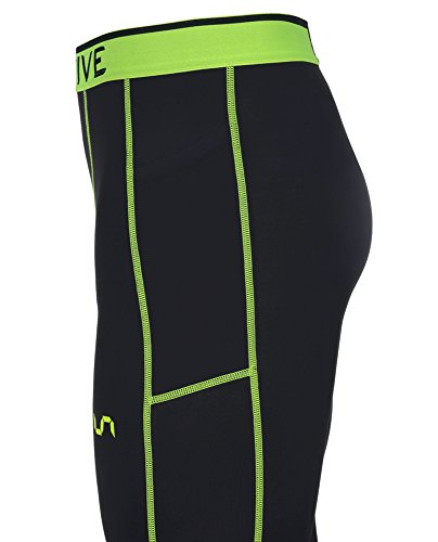 Take Five Men’s Side Pockets Cool Dry Tights UV Protection Compression Baselayer Cycling Yoga Leggings (Z804, XXXL)