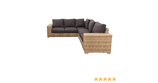 Sofá de rincón de Rattan marrón para jardín y Exterior Garden ...