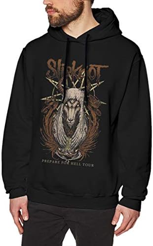 Younter Slipknot Men Casual Hooded Sweatshirt with Drawstring Black XXL