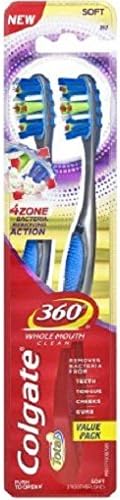 Colgate360 Advanced 4 Zone Toothbrush Value Pack, Soft, 0.08 Pound