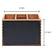 4 Compartment Rustic Brown Wood Utensil Storage Caddy with Chalkboard Front Panel and Cut-Out Handles
