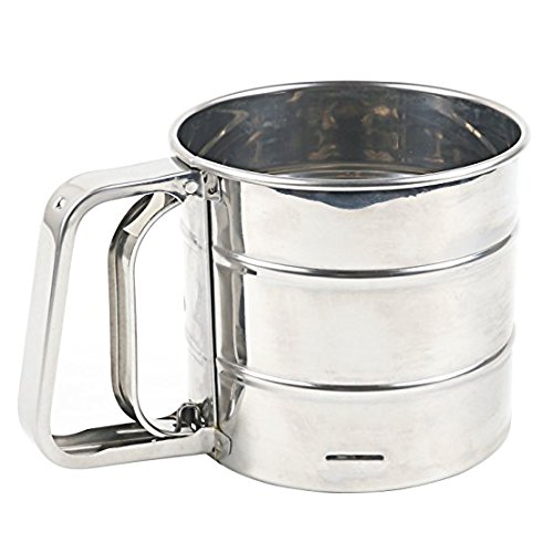 One Hand Flour sifter for baking. Stainless steel flour sifter with mesh. - Thumbnail 5