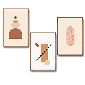 3 Piece Framed Canvas Wall Art for Living Room, Bedroom Mattis and Brutalist Canvas Prints for Modern Home Decoration Ready to Hang - 16"x24"x3 Panels