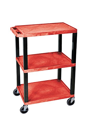 Luxor - Luxor Red 3 Shelf Specialty Utility Cart (WT34RS)