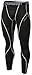 TSLA Men's Athletic Compression Pants, Thermal Wintergear Running Tights, Sports Leggings, Fleece Lined Black & Light Grey, Medium