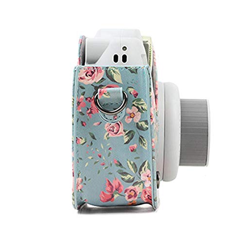 Camera Case Bag Floral PU Leather Camera Bag for Fujifilm Instax Mini 9 / Mini 8 / Mini 8+ Instant Film Camera