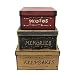 CVHOMEDECO. Primitive Vintage Square Photos, Memories, Keepsakes Cardboard Nesting Boxes, Large 9 X 9 X 4-1/2 Inch. Set of 3. primary