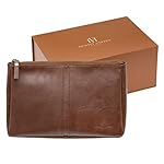 Leather Travel Toiletry Bag - Large, Luxury Waterproof Kit for Men or Women. Presentation Gift Box - - Hewitt Vatten