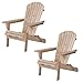 UHOM Outdoor Adirondack Wood Chair Foldable Patio Lawn Garden Furniture Set of 2