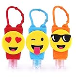 Bac-Pac Buddies - Reusable Hand Sanitizer - Bundle Pack - Travel Size Scented Gel On-the-Go Bottles (1oz, 3 Pack, Emoticons)