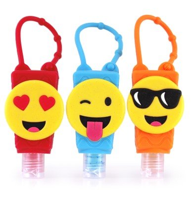 Bac-Pac Buddies - Reusable Hand Sanitizer - Bundle Pack - Travel Size Scented Gel On-the-Go Bottles (1oz, 3 Pack, Emoticons)