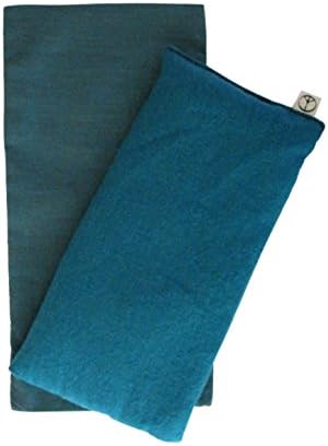 Flax Eye Pillow w/Cover - Gift Set - Soft Cotton 4 x 8.5 - Washable - Unscented - Soft Cotton Flannel - Soothing Relaxing - teal green