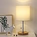 Wood Desk Lamp, Nightstand Table Lamp With White Fabric Shade, Modern Bedside Lamp For Bedroom, End Table, Farmhouse, Guestroom, College Dorm, Coffee Table