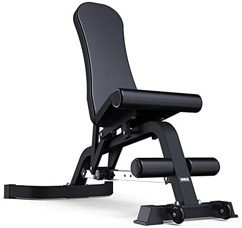 New 多機能ダンベルスツールプロのウエイトベンチワークアウトベンチ折りたたみ式ベンチプレスジム機器自宅6つのギアで迅速な調整 Black 147 115 50cm