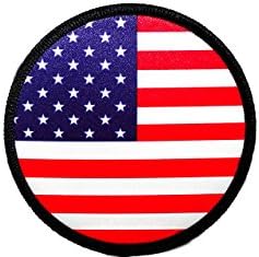 USA FLAG DECORATIVE PATCH – 3.5’’ Wide United States American Patches | Iron On/Sew On for Jiu Jitsu Gi/BackPack/Hat/Clothes. Decorative Embroidered Patches (By Alive Brand).