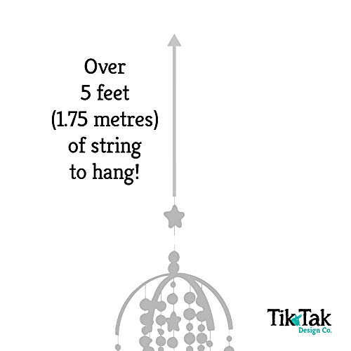 Tik Tak Design Co. Baby Crib Mobile - 100% NZ Wool Colored Felt Ball Mobile for Your Boy or Girl Babies Bed Room - Designer Colors to Match Your Nursery and Delight Your Child (Monochrome)