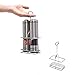Mangol Electric Salt & Pepper Grinder Shaker Mill Set With Stand | Battery Operated | Adjustable Ceramic Coarseness Durable Stainless Steel Mills With Clear Window | For Himalayan & Sea Salt (2 pack)
