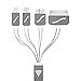 USB Cable, 4 in 1 Multiple Universal USB Charging Cable 3ft(1M) with 8 Pin Lighting / 30 Pin / Micro USB Ports for iPhone, iPad, Samsung Galaxy, Note and most Android phones, Tablet (Gray)