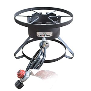 COOKAMP High Pressure 1-Burner Outdoor Propane Gas Cooker with 0-20 PSI Adjustable Regulator and Hose SA1600