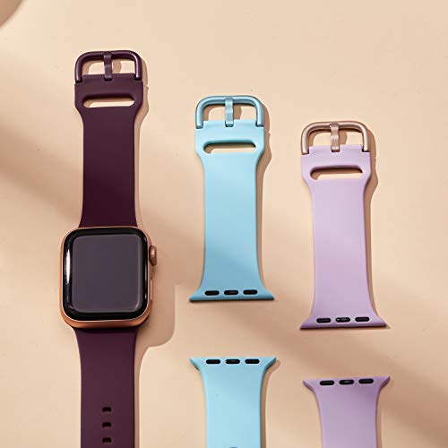 Adepoy 3 Pack Compatible with Apple Watch Bands 41mm 40mm 38mm, Soft Silicone Sport Wristbands Replacement Strap with… - Image 3