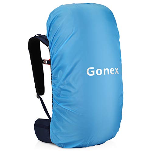 Gonex 45L/50L Hiking Internal Frame Backpack, Outdoor Travel Backpacking Backpack with Rain Cover for Camping, Trekking, Climbing for Men Women Deep Blue