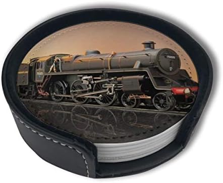 HBLSHISHUAIGE Toys Train Funny Pattern Coasters with Holder Set,Round Mugs and Cups Mat Pad for Drinks,Suitable for Home and Kitchen(6PCS)