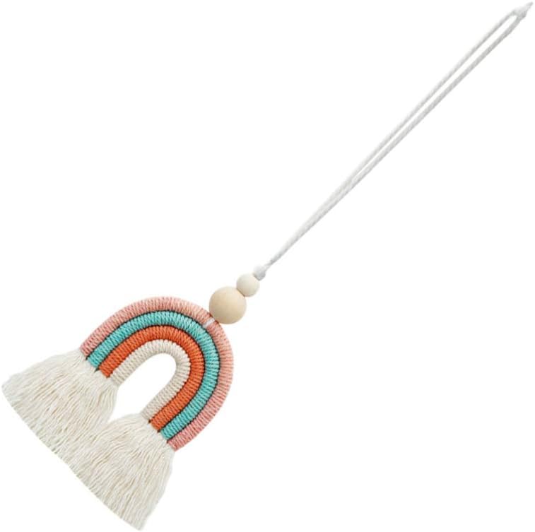 VICASKY Boho Rainbow Car Charm Macrame Rear View Mirror Hanger Essential Oil Car Diffuser Accessories Rainbow Wall Hanging Air Freshener Decor - Image 5