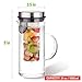 Zell Fruit Infusion Water Pitcher | Leak Proof Strong Borosilicate Glass Infuser Pitcher | Easy to Use Durable Fruit & Loose Leaf Tea Infusion Water Dispenser Stainless Steel Lid | 34 Oz (1 Liter)