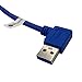 Right Angle USB 3.0 Extension Cable - SuperSpeed USB Type A Male to Female, 1ft (30cm) 90° Angle, Blue